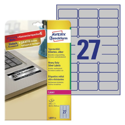 Heavy Duty Silver Labels