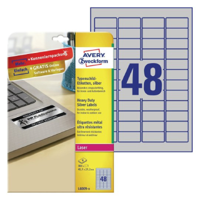 Heavy Duty Silver Labels